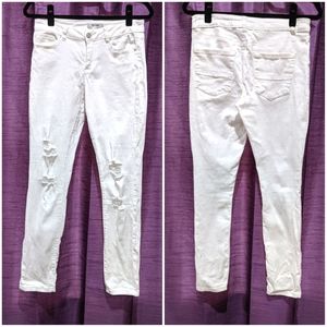 White Distressed Skinny Jeans